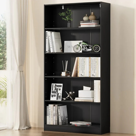Artiss Bookshelf 5 Tiers ANTON Black - Mekamart Australia