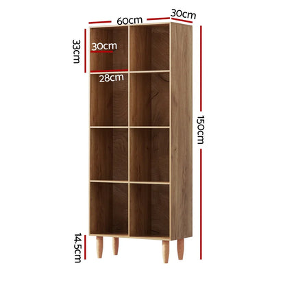 Artiss Bookshelf Bookcase 4 Tiers LEOR Walnut - Mekamart Australia
