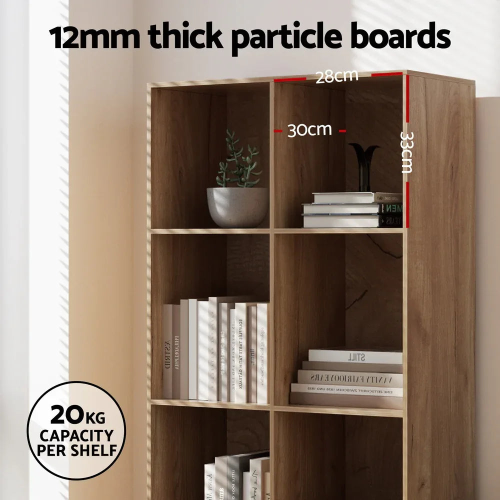 Artiss Bookshelf Bookcase 4 Tiers LEOR Walnut - Mekamart Australia