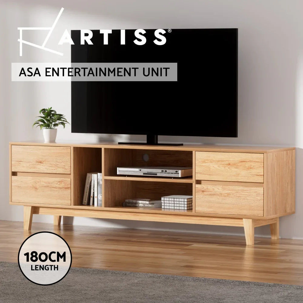 Artiss Entertainment Unit Stand TV Cabinet Storage Drawer Shelf 180cm Wooden - Mekamart Australia