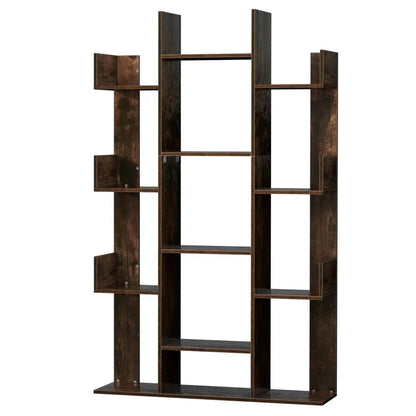 Artiss Tree-Shaped Bookshelf ROMI Walnut - Mekamart Australia