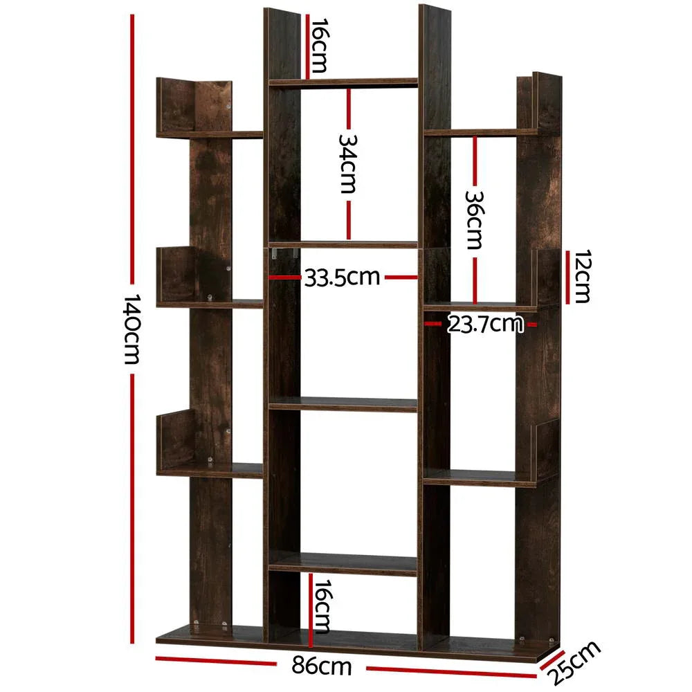 Artiss Tree-Shaped Bookshelf ROMI Walnut - Mekamart Australia