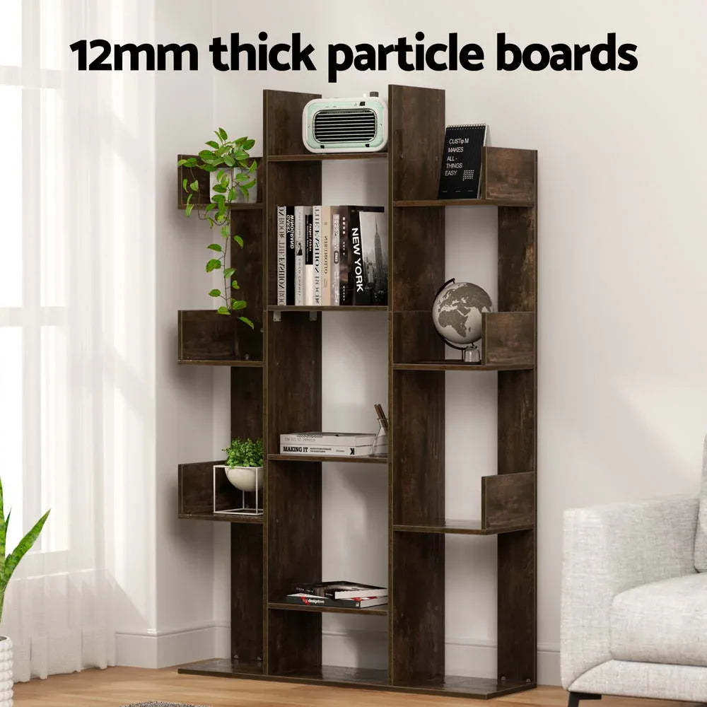Artiss Tree-Shaped Bookshelf ROMI Walnut - Mekamart Australia