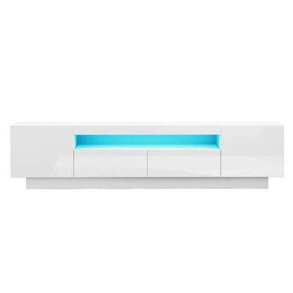 Artiss TV Unit Entertainment Unit Storage Drawer RGB LED 180cm White - Mekamart Australia