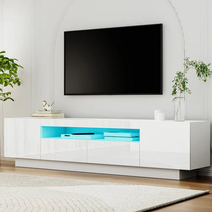 Artiss TV Unit Entertainment Unit Storage Drawer RGB LED 180cm White - Mekamart Australia