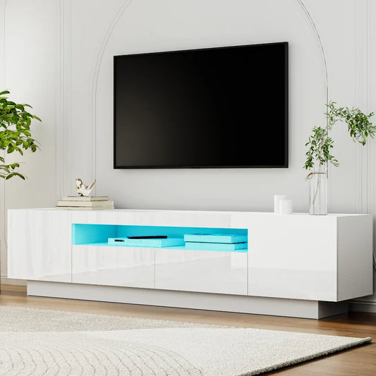 Artiss TV Unit Entertainment Unit Storage Drawer RGB LED 180cm White - Mekamart Australia