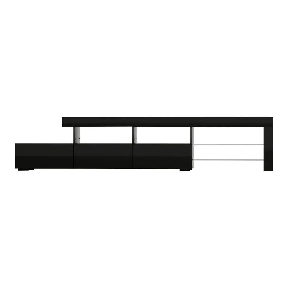 Artiss Entertainment Unit TV Cabinet LED 215cm Black Caya - Mekamart Australia