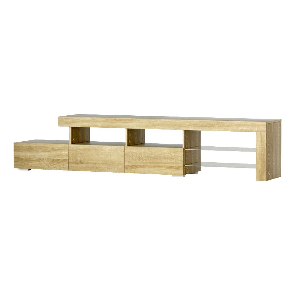 Artiss Entertainment Unit TV Cabinet LED 215cm Pine Caya - Mekamart Australia