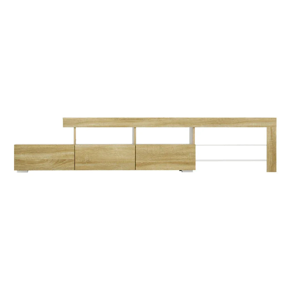 Artiss Entertainment Unit TV Cabinet LED 215cm Pine Caya - Mekamart Australia