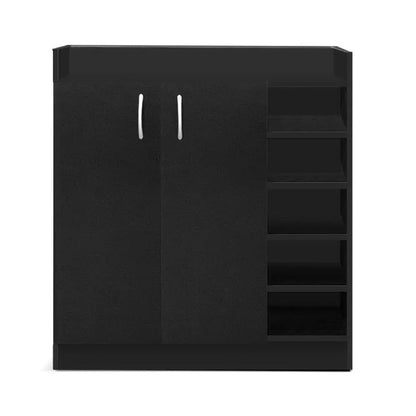 Artiss Shoe Rack Cabinet 21 Pairs Adjustable Shelves Black Clair - Mekamart Australia