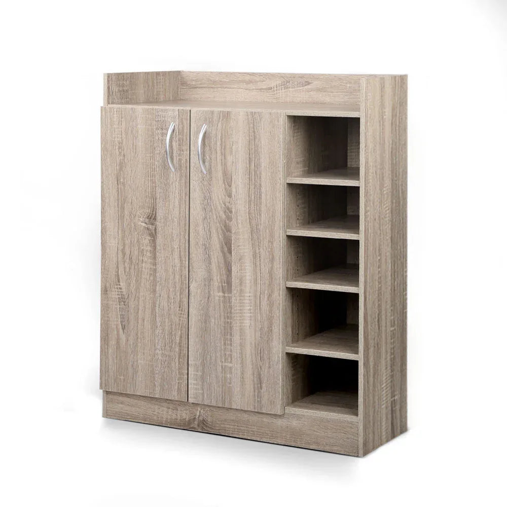 Artiss Shoe Rack Cabinet 21 Pairs Adjustable Shelves Pine Clair - Mekamart Australia
