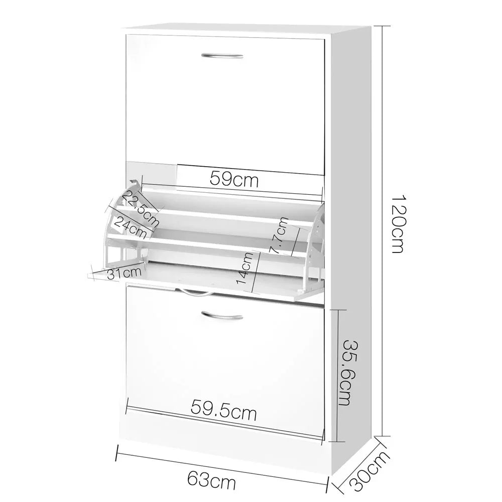 Artiss Shoe Rack Cabinet 36 Pairs Adjustable Shelves Ivy - Mekamart Australia