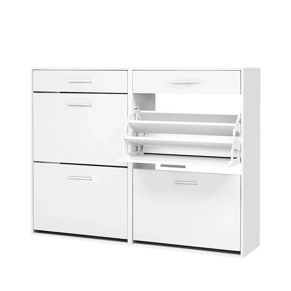 Artiss Shoe Rack Cabinet 36 Pairs Adjustable Shelves White Sara - Mekamart Australia
