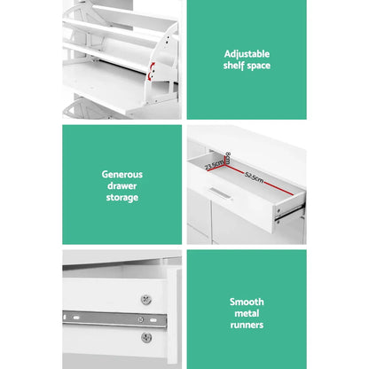Artiss Shoe Rack Cabinet 36 Pairs Adjustable Shelves White Sara - Mekamart Australia