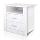 Artiss Bedside Table 2 Drawers with Shelf - TARA White - Mekamart Australia
