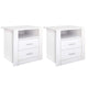 Artiss 2 X Bedside Table 2 Drawers with Shelf - TARA White - Mekamart Australia