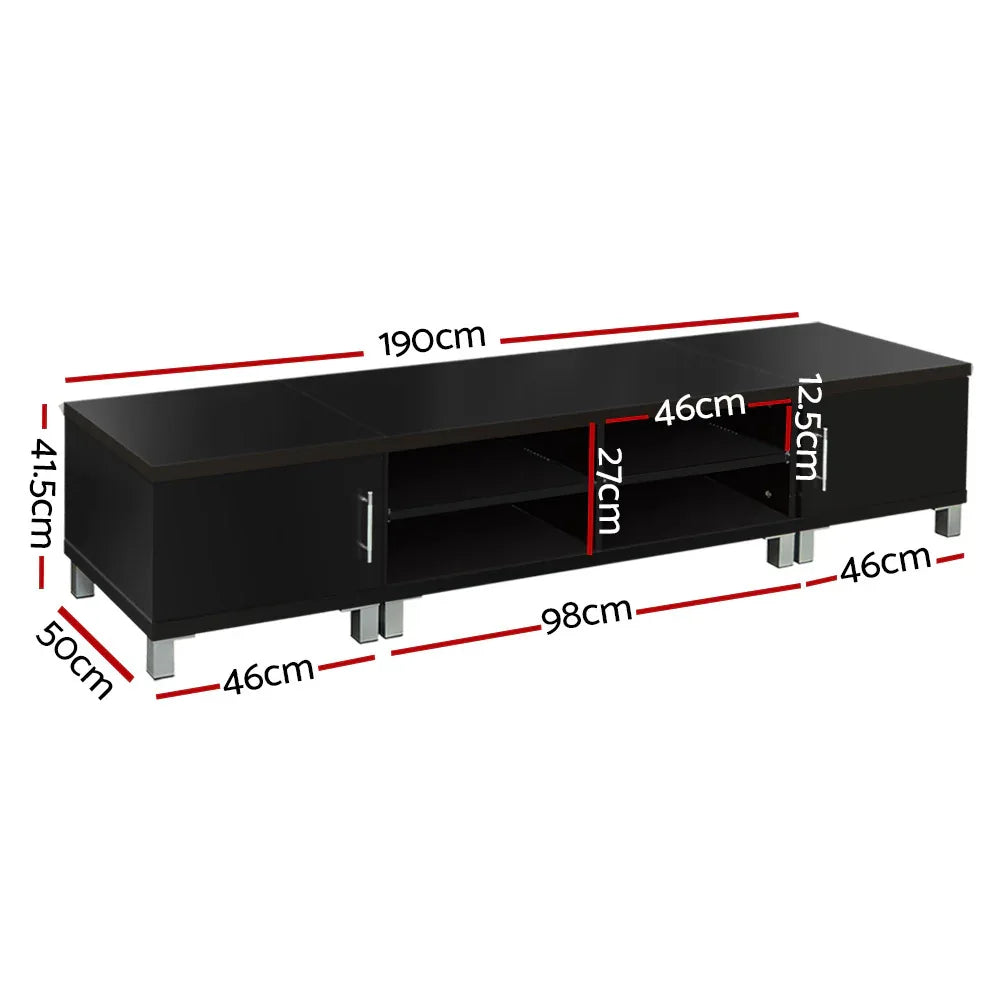 Artiss TV Cabinet Entertainment Unit 190cm Black Danson - Mekamart Australia