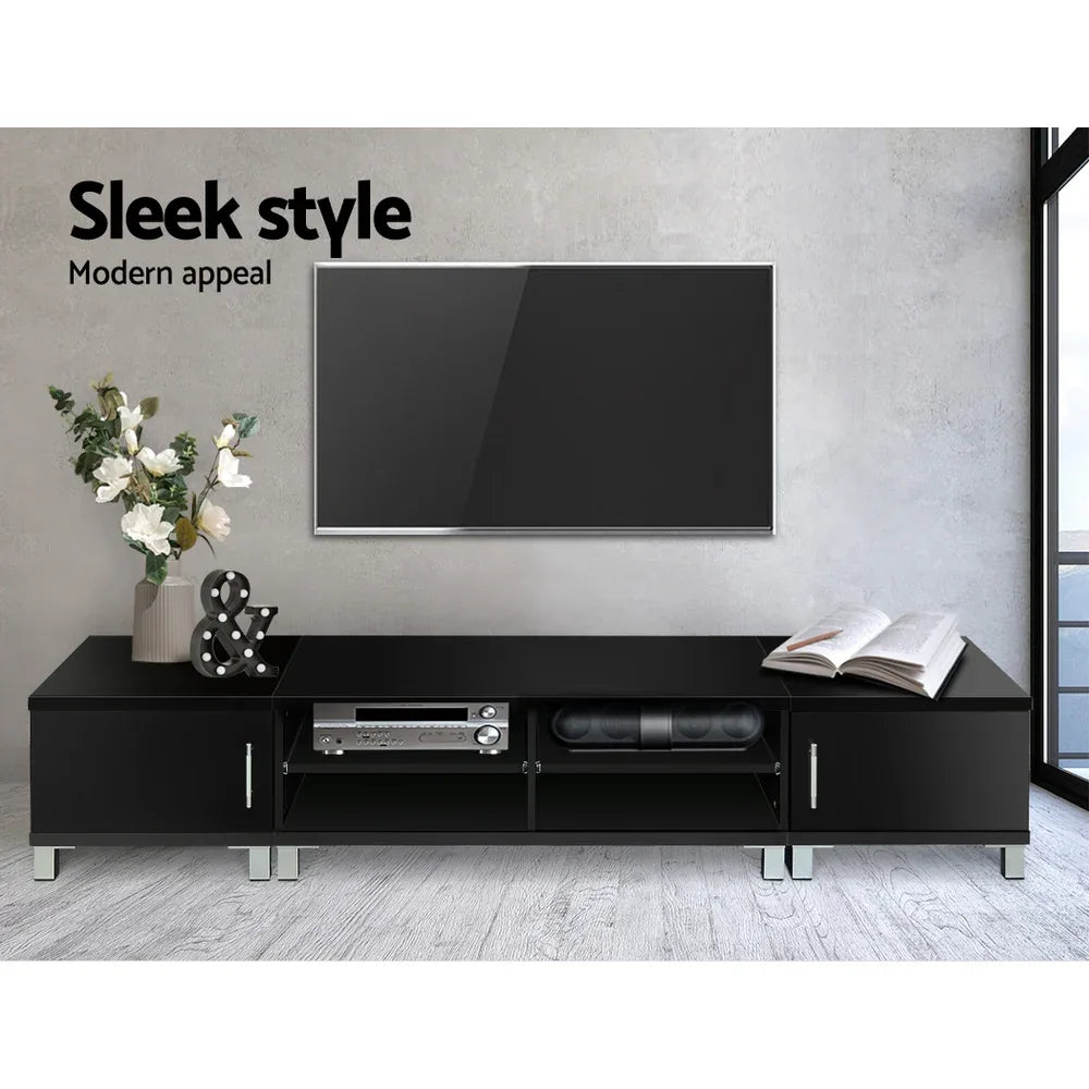 Artiss TV Cabinet Entertainment Unit 190cm Black Danson - Mekamart Australia