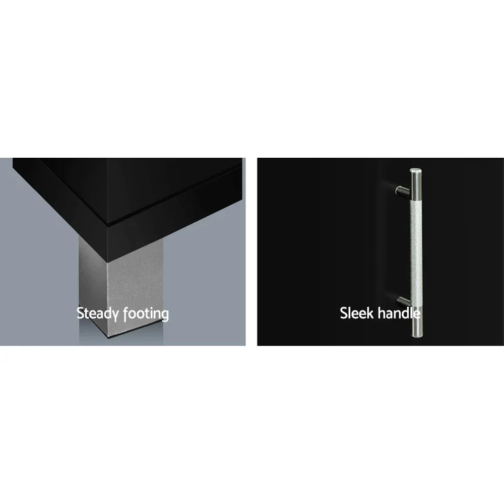 Artiss TV Cabinet Entertainment Unit 190cm Black Danson - Mekamart Australia
