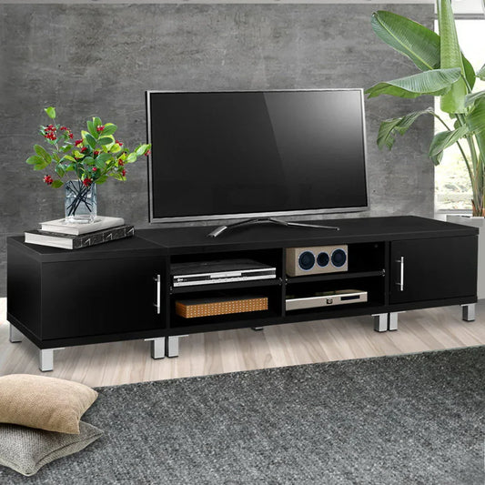 Artiss TV Cabinet Entertainment Unit 190cm Black Danson - Mekamart Australia