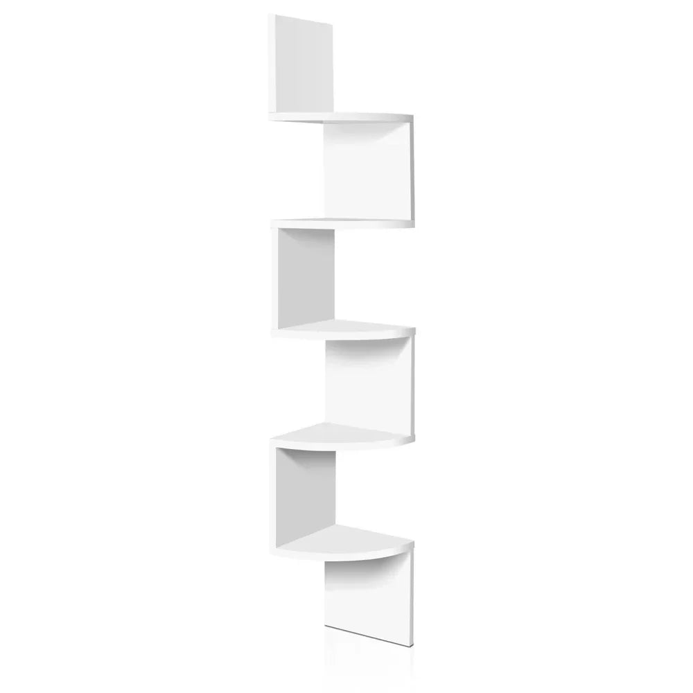 Artiss Wall Shelf Corner Floating 5-Tier White - Mekamart Australia