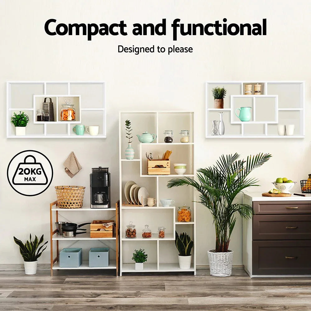 Artiss Floating Wall Shelves Bookshelf White - Mekamart Australia