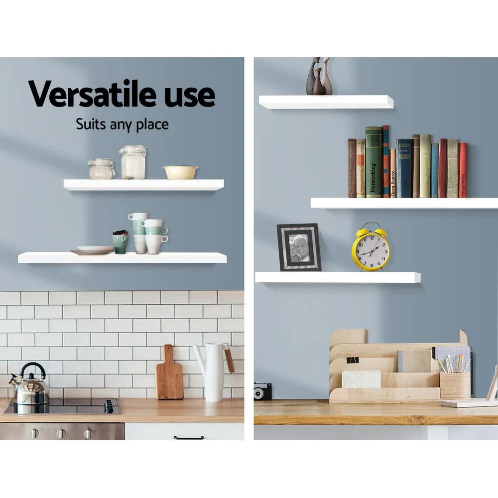 Artiss Floating Wall Shelf Set of 3 White - Mekamart Australia