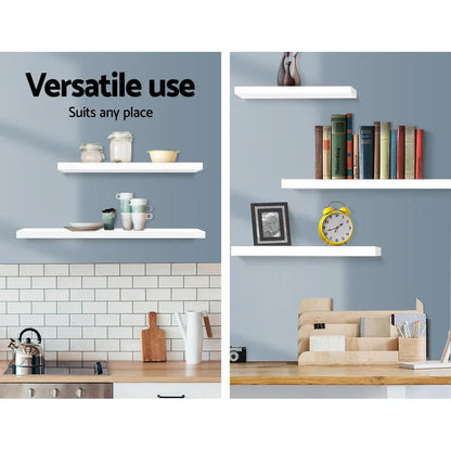 Artiss Floating Wall Shelf Set of 3 White - Mekamart Australia