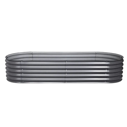 2x Green Fingers Raised Garden Bed 160X80X42cm Oval Planter Box Raised Container Galvanised - Mekamart Australia
