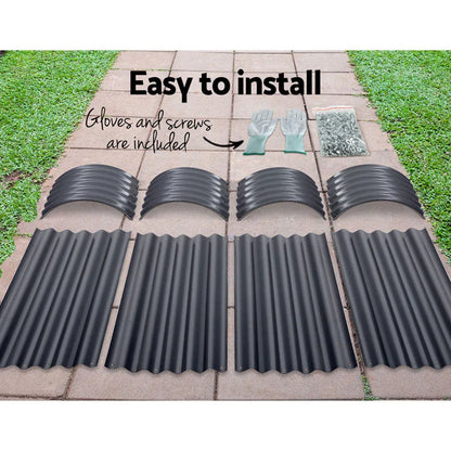 2x Green Fingers Raised Garden Bed 160X80X42cm Oval Planter Box Raised Container Galvanised - Mekamart Australia