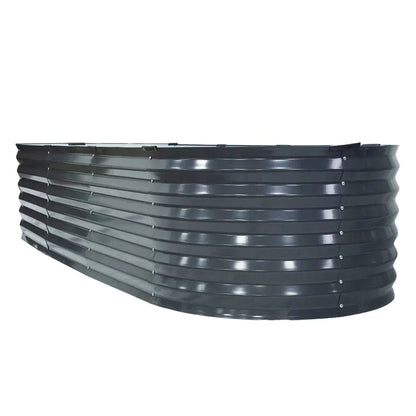 2x Raised Green Fingers Garden Bed 240X80X42cm Oval Planter Box Container Galvanised - Mekamart Australia