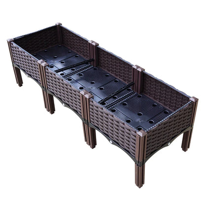 Green Fingers Garden Bed 120x40x36cm PP Planter Box Raised Container Growing Herb - Mekamart Australia
