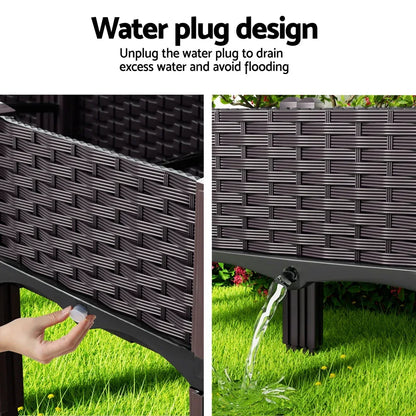 Green Fingers Garden Bed 120x40x36cm PP Planter Box Raised Container Growing Herb - Mekamart Australia