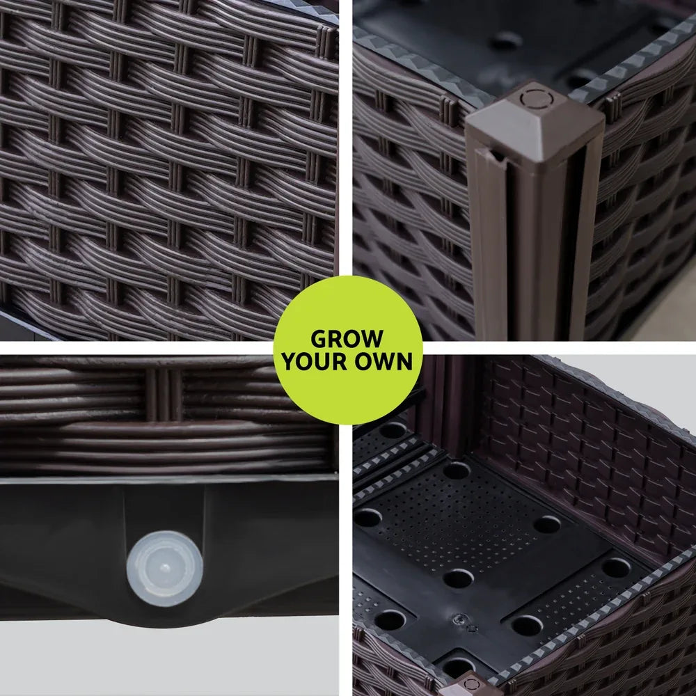 Green Fingers Garden Bed 120x40x36cm PP Planter Box Raised Container Growing Herb - Mekamart Australia
