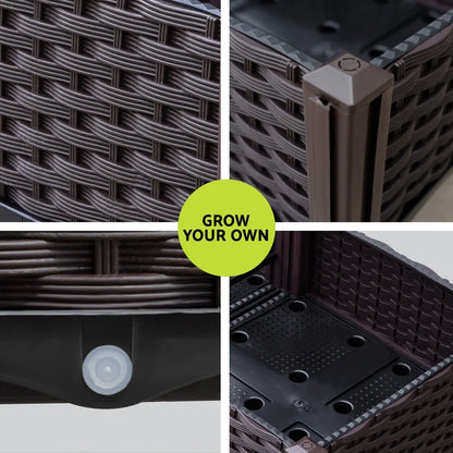 Green Fingers Garden Bed 120x40x36cm PP Planter Box Raised Container Growing Herb - Mekamart Australia