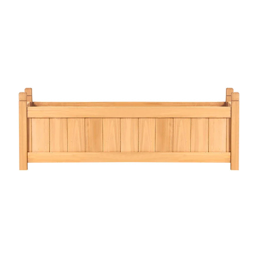 2x Green Fingers Raised Garden Bed 90x30x33cm Wooden Planter Box Raised Container Growing - Mekamart Australia