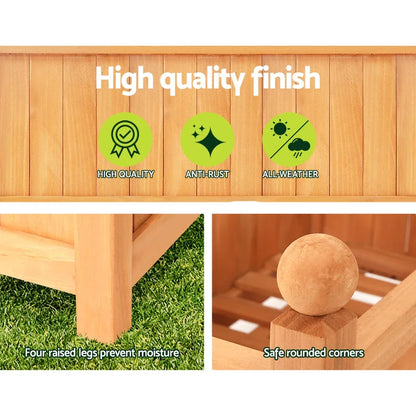 Green Fingers Garden Bed Wooden 64x35x115cm Planter Raised Box Container Trellis - Mekamart Australia