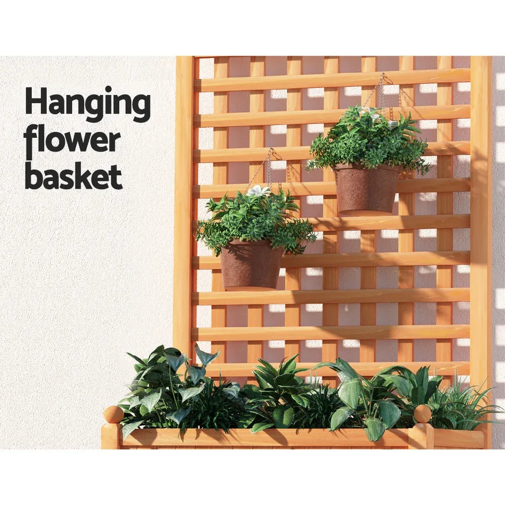 Green Fingers Garden Bed Wooden 64x35x115cm Planter Raised Box Container Trellis - Mekamart Australia
