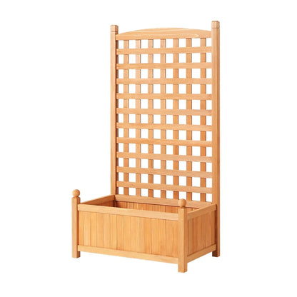 Green Fingers Garden Bed Wooden 64x35x115cm Planter Raised Box Container Trellis - Mekamart Australia