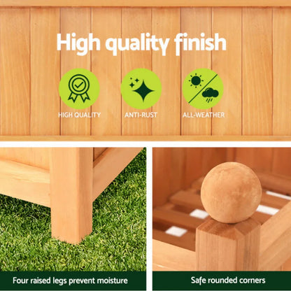 Green Fingers 2X Garden Bed Wooden 64x35x115cm Planter Raised Box Container Trellis - Mekamart Australia