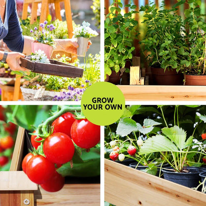 Green Fingers Garden Bed Elevated 120x60x80cm Wooden Planter Box Raised Container - Mekamart Australia