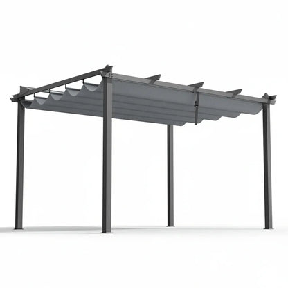 Instahut Gazebo Outdoor Garden Pergola Aluminium Frame Adjustable Canopy 3x4m Grey - Mekamart Australia