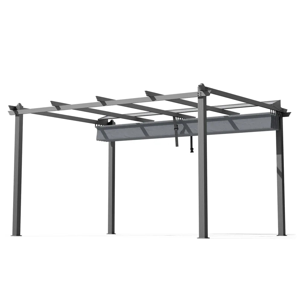 Instahut Gazebo Outdoor Garden Pergola Aluminium Frame Adjustable Canopy 3x4m Grey - Mekamart Australia