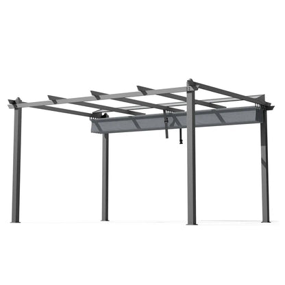 Instahut Gazebo Outdoor Garden Pergola Aluminium Frame Adjustable Canopy 3x4m Grey - Mekamart Australia