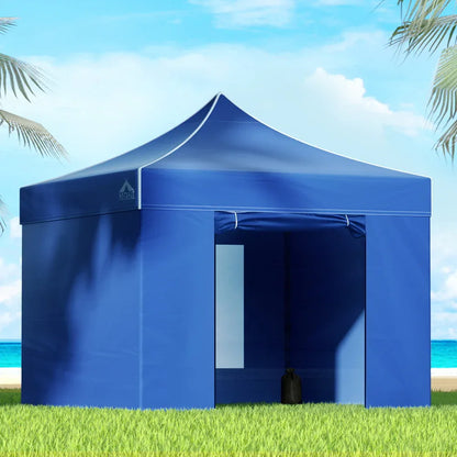 Instahut Gazebo Pop Up Marquee 3x3 Folding Tent Wedding Gazebos 500D Oxford Blue - Mekamart Australia
