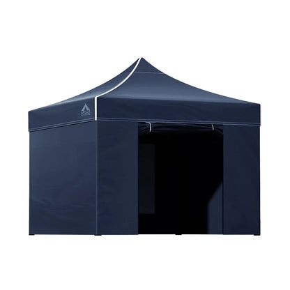 Instahut Gazebo Pop Up Marquee 3x3 Folding Tent Gazebos Camping 500D Oxford Navy - Mekamart Australia