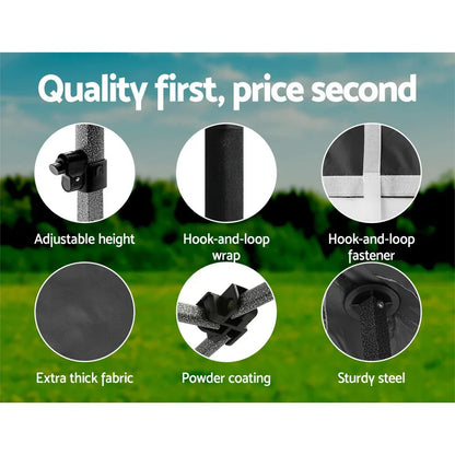 Instahut Gazebo Pop Up Marquee 3x4.5 Folding Tent Wedding Gazebos 500D Black - Mekamart Australia