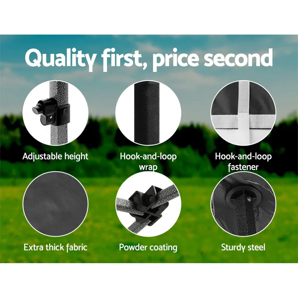 Instahut Gazebo 3x6 Pop Up Marquee Folding Tent Wedding Gazebos Camping Outdoor Shade Canopy Black - Mekamart Australia