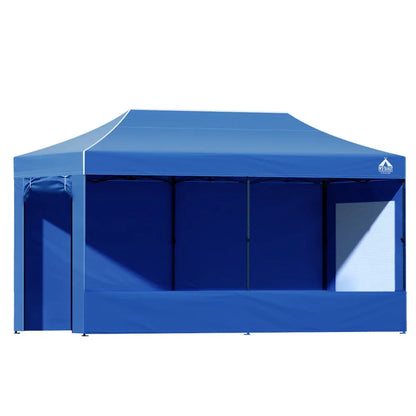 Instahut Gazebo 3x6 Pop Up Marquee Folding Tent Wedding Gazebos Camping Outdoor Shade Canopy Blue - Mekamart Australia