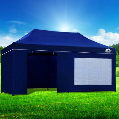 Instahut Gazebo 3x6 Pop Up Marquee Folding Tent Wedding Gazebos Camping Outdoor Shade Canopy Blue - Mekamart Australia